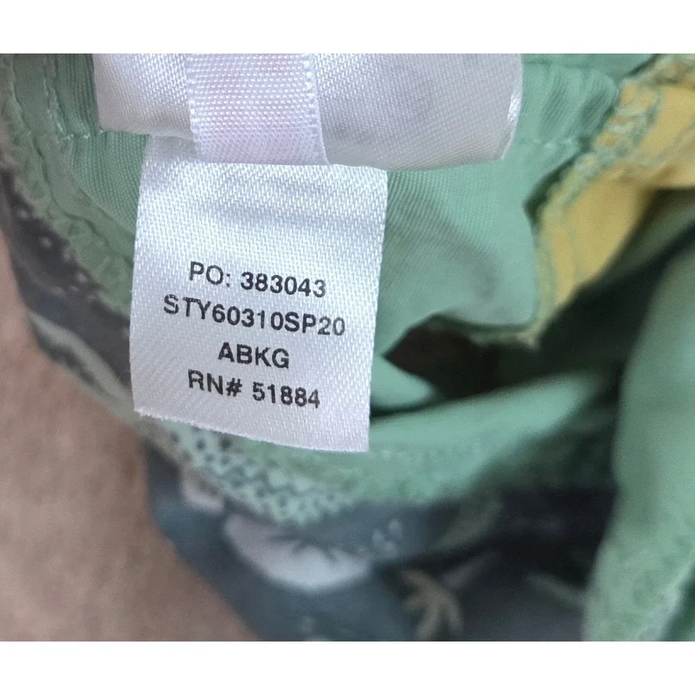 Patagonia swim shorts toddler size 3T Green Yellow Worn Wear 60310S EUC